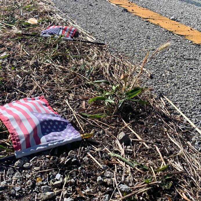 Site of the Bardstown memorial for Ofc. Jason Ellis that was vandalized in Oct. 2022